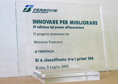 Targa in plexiglass incisa FS
